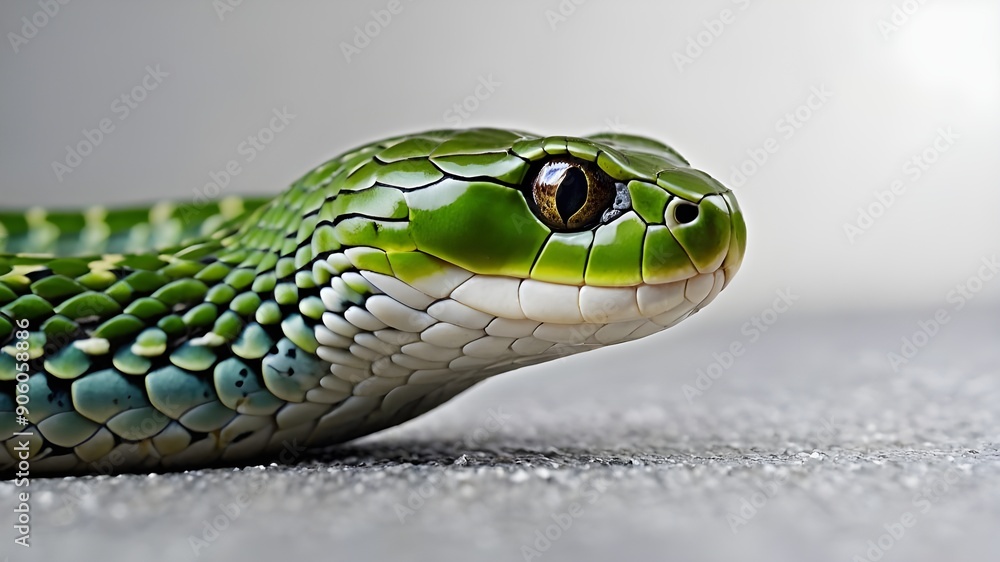 close up of a green snake close up of a green snake