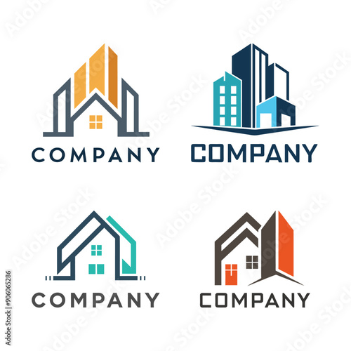 Real estate logo bundle design vector set