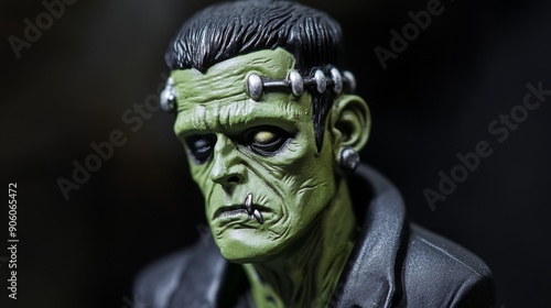 Creepy Frankenstein's Monster Pin - Spooky Halloween Accessory with Green Skin and Bolts, Classic Horror Style