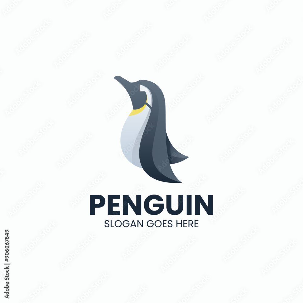 Obraz premium Vector Logo Illustration Penguin Gradient Colorful Style