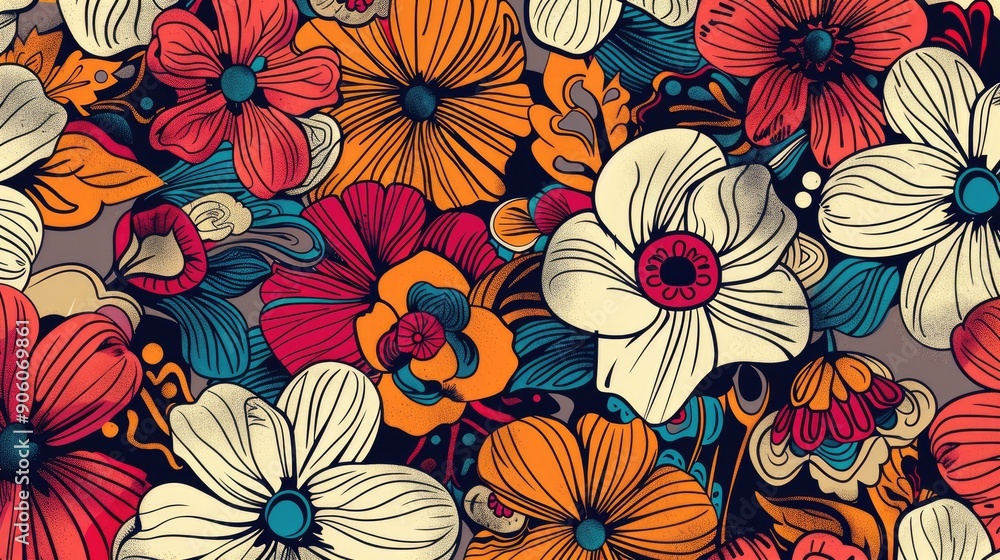 Stylized floral pattern with various doodles and shapes Hand drawn design Stylized floral pattern with various doodles and shapes Hand drawn design