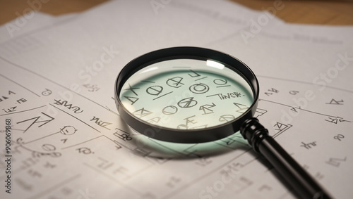 magnifying glass over newspaper