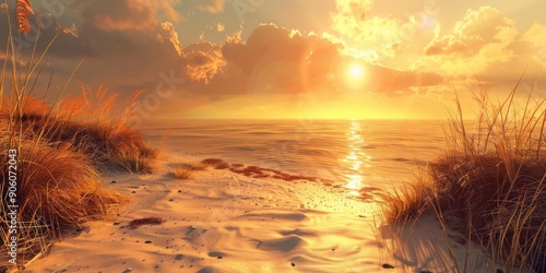 Meer Sunset Beach: Baltic Sea Coast with Ocean View and Sandy Dunes