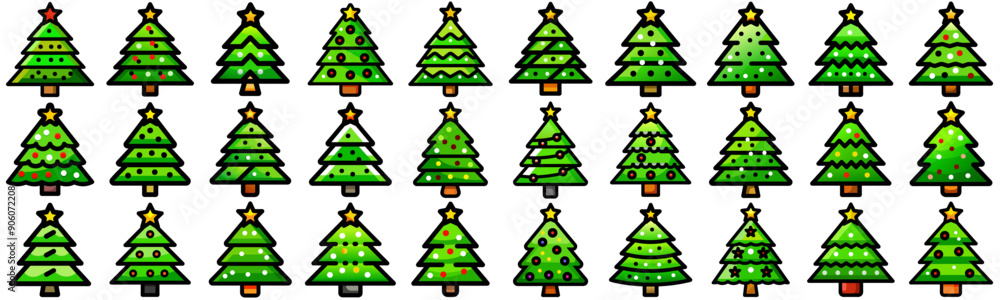 set icon christmas tree set icon christmas tree