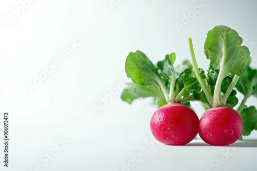 Radish isolated on white background, full depth of field , ai