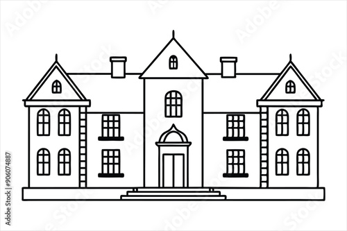 Manor line art vector