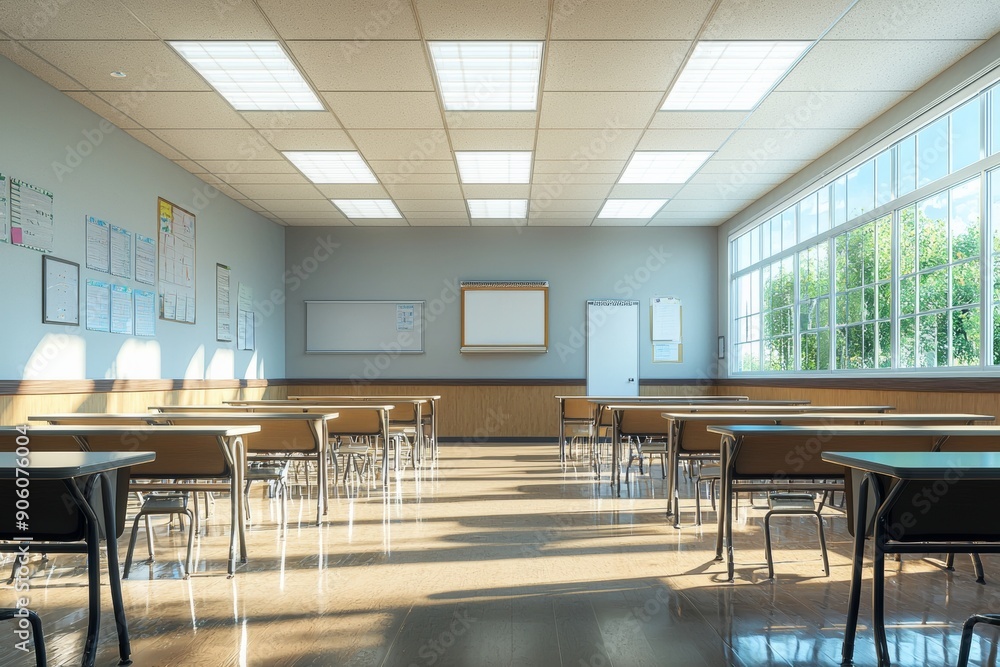 Empty School Classroom Interior created with Generative AI Empty School Classroom Interior created with Generative AI
