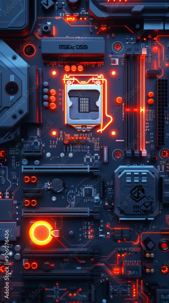 Comprehensive Collection of Computer Components and Accessories with Icons, Highlighting Modern Tech Essentials Comprehensive Collection of Computer Components and Accessories with Icons, Highlighting Modern Tech Essentials