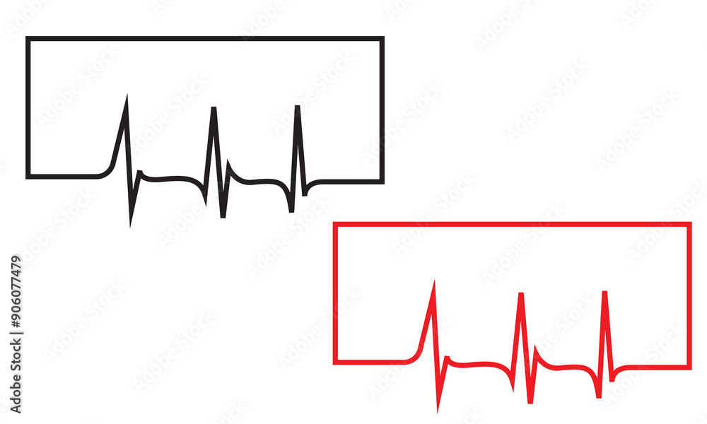 ECG heart beat line frame icon symbol. Health hospital sport logo sign image. Isolated on white background. Vector illustration. EPS 10 ECG heart beat line frame icon symbol. Health hospital sport logo sign image. Isolated on white background. Vector illustration. EPS 10