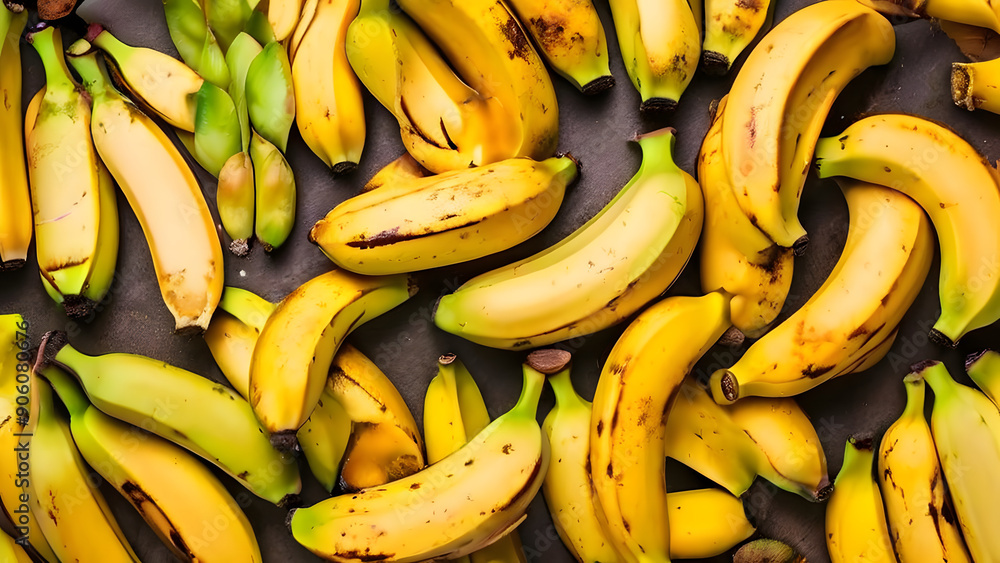 many banana in pile top view many banana in pile top view