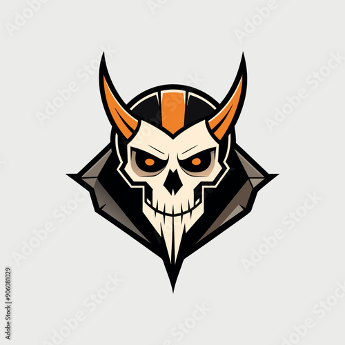 Minimal and unique iconic Skull Valkyrie Logo.