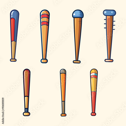 baseball stick cartoon illustration