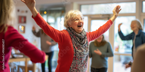 Elderly Care Home, Positive images of people enjoying activities singing dancing, playing