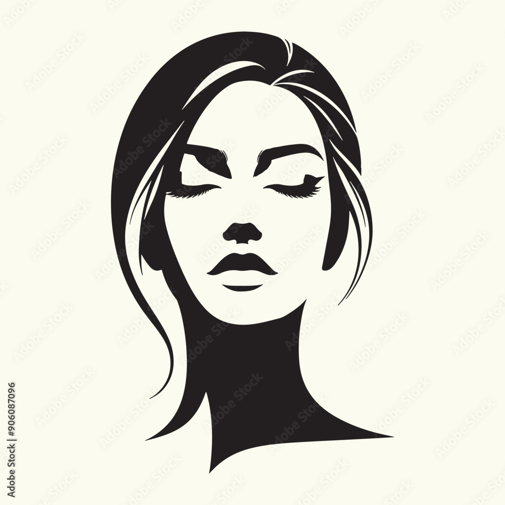 Women Beautiful Face Silhouette vector illustration isolated in an empty background Women Beautiful Face Silhouette vector illustration isolated in an empty background