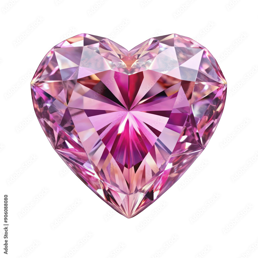 Pink heart shaped diamond isolated on transparent background Pink heart shaped diamond isolated on transparent background