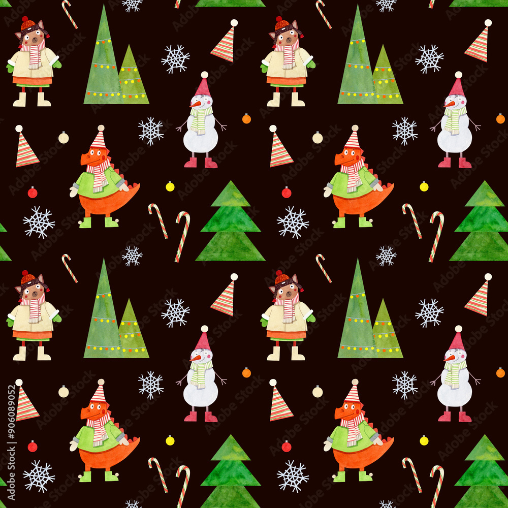 Hand drawn background with characters Hand drawn background with characters