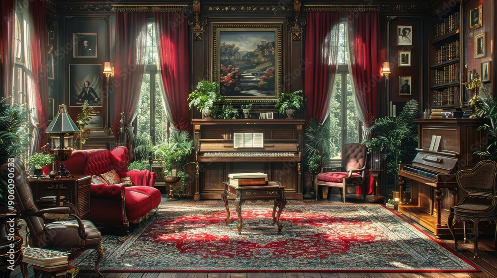Background: A blend of black and white typography, ornate Victorian design, and antique font creates a striking wallpaper that brings the history and art of a bygone era into your home Background: A blend of black and white typography, ornate Victorian design, and antique font creates a striking wallpaper that brings the history and art of a bygone era into your home