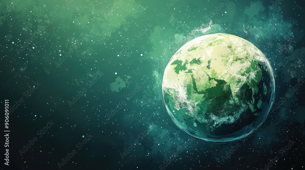 Green earth illustration with space for environmental protection messages Green earth illustration with space for environmental protection messages