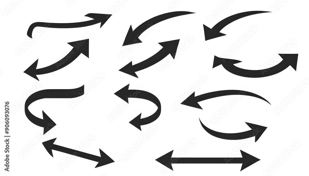 Various black arrow icons pointing in different directions 6 Various black arrow icons pointing in different directions 6