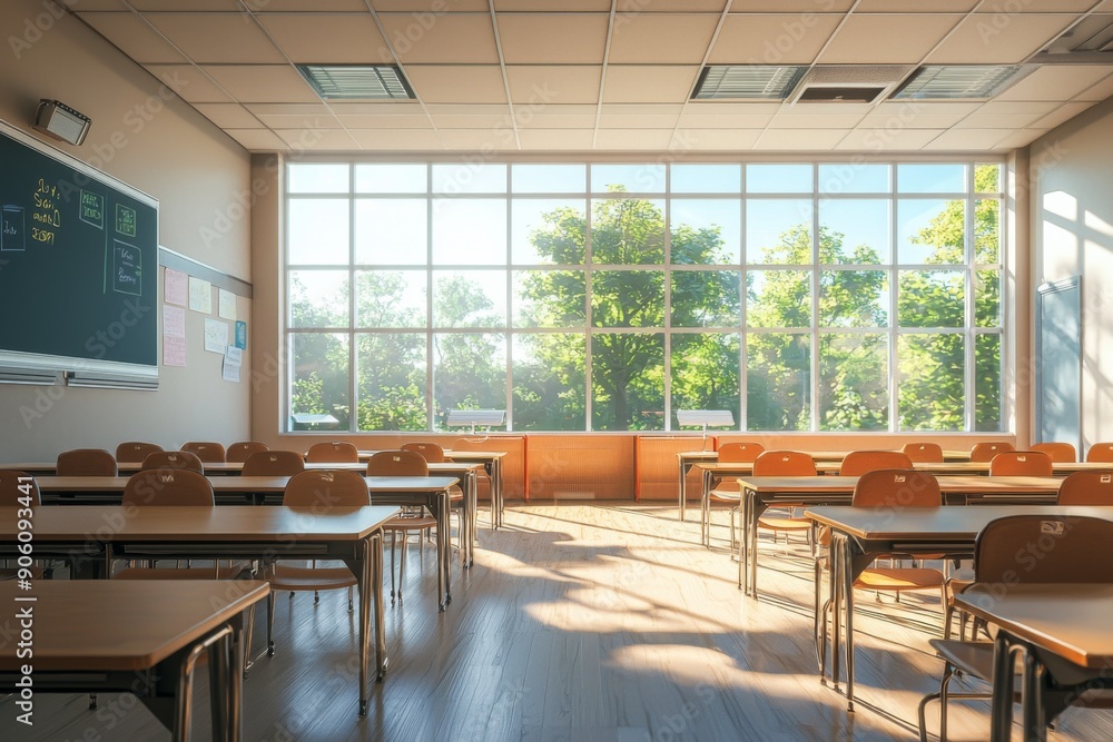 Empty School Classroom Interior created with Generative AI Empty School Classroom Interior created with Generative AI