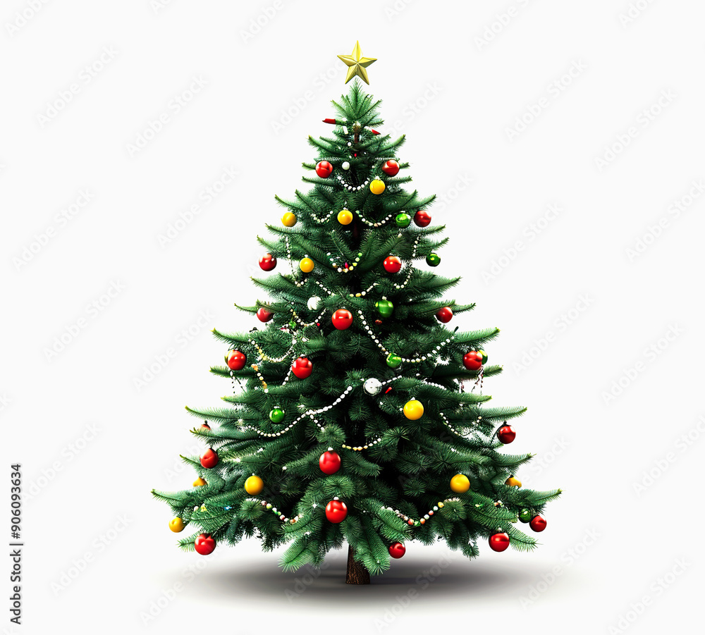 Decorated Christmas Tree with Ornaments and Lights Decorated Christmas Tree with Ornaments and Lights