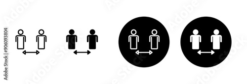 Social distancing icon vector isolated on white background. Keep distance sign. Coronavirus. Social Distancing and Self Quarantine.