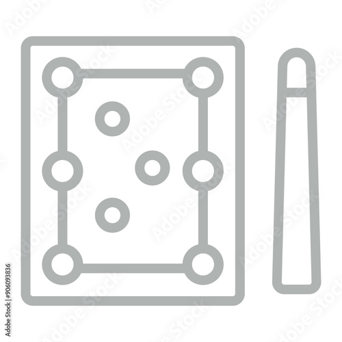 Billiard Vector Line Grey Icon Design