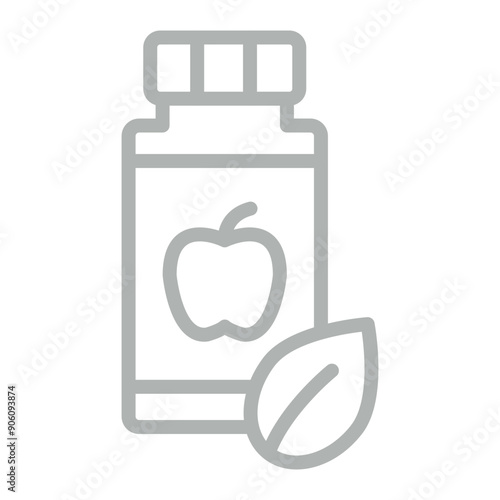 Supplements Vector Line Grey Icon Design