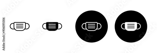Mask icon vector isolated on white background. Man face with mask icon. Safety breathing masks. Industrial safety N95 mask. Medical mask vector icon.