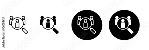 Hiring icon vector isolated on white background. Human resources concept. Recruitment. Search job vacancy icon. Hire. Find people icon