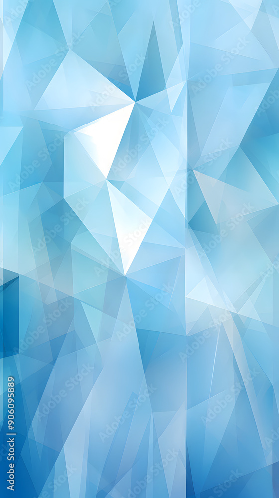 Obraz premium Digital blue and white triangle geometric figure poster background