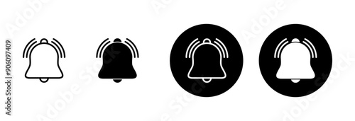 Bell Icon vector isolated on white background. Notification symbol. Bell vector icon