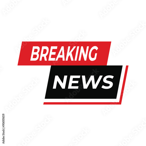 Breaking news headline icon vector design isolated on white background