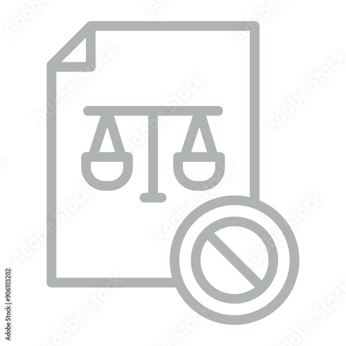 Unfair Vector Line Grey Icon Design