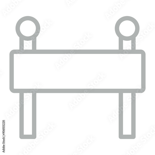 Barricade Vector Line Grey Icon Design