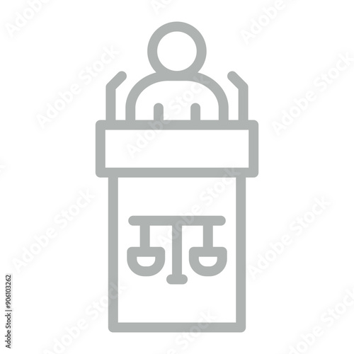 Speech Vector Line Grey Icon Design