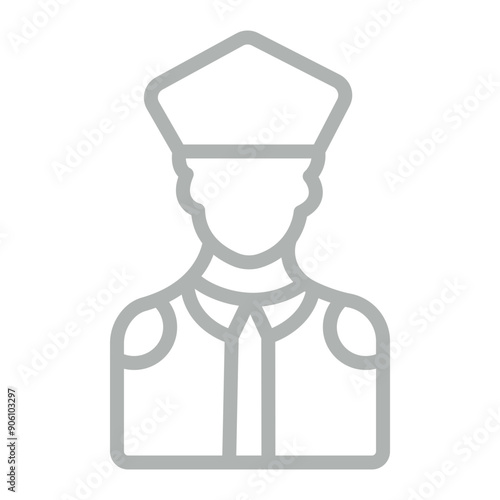Police Vector Line Grey Icon Design