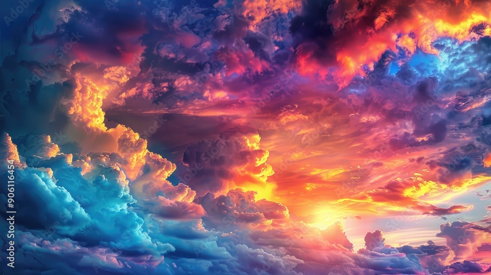 Vivid Sunset Sky with Colorful Clouds Vivid Sunset Sky with Colorful Clouds