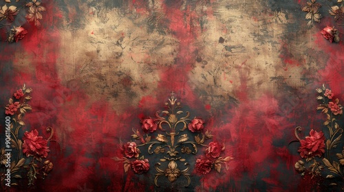 Background: The Victorian wallpaper features ornate, antique designs with intricate typography, creating a unique blend of art and history within the room, reminiscent of an old west parlor