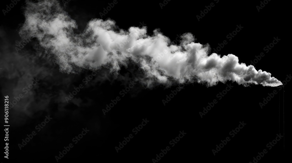 White smoke effect on black background representing environmental pollution and ghostly concept White smoke effect on black background representing environmental pollution and ghostly concept