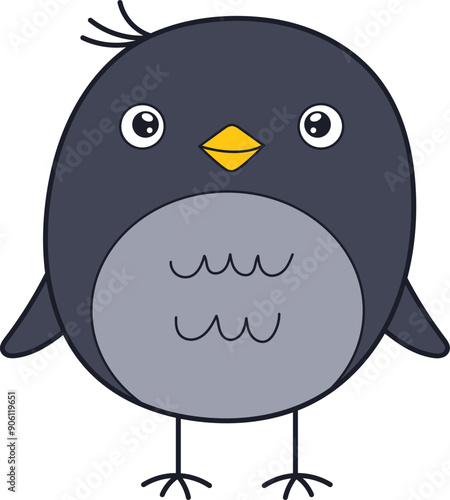 Cute crow clipart design illustration