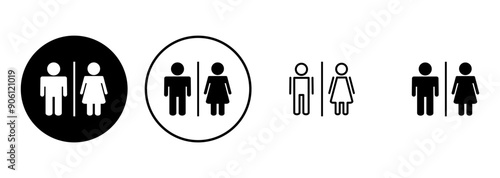 Toilet icon set. restrooms icon vector. bathroom sign. wc, lavatory