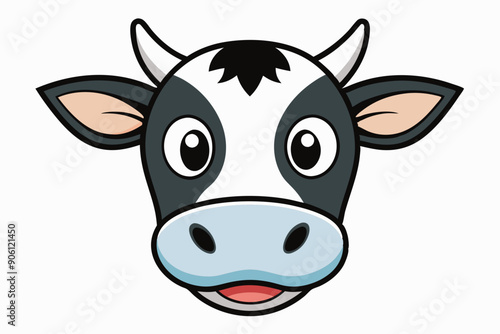 cow head silhouette vector illustration