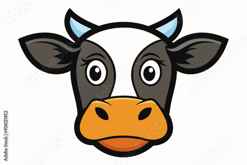 cow head silhouette vector illustration