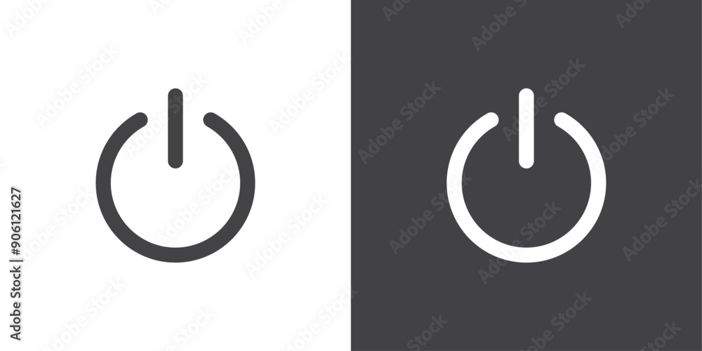 Button on off icon vector logo set collection for web app ui