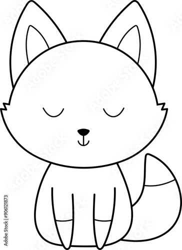 Cute fox clipart design illustration