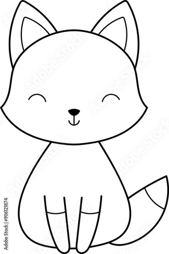 Cute fox clipart design illustration