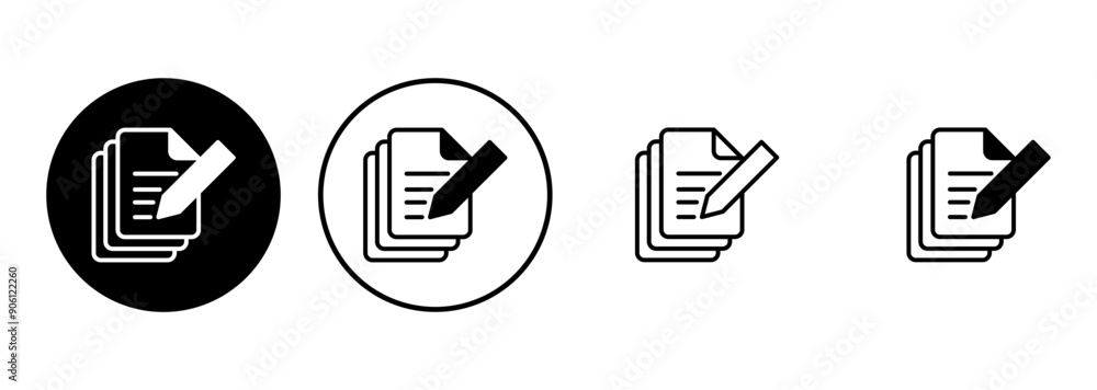 Note icon set. notepad icon vector. edit file. write icon Note icon set. notepad icon vector. edit file. write icon