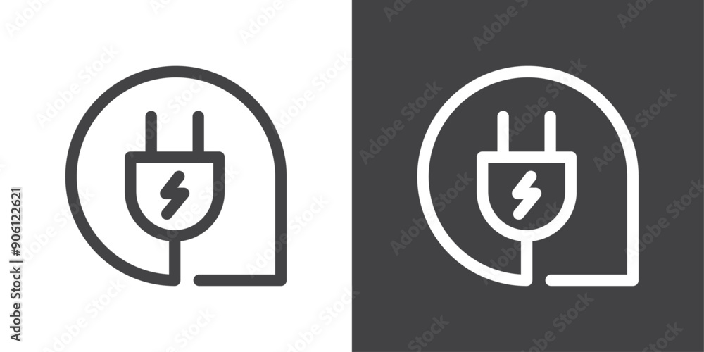 Electric plug icon vector logo set collection for web app ui Electric plug icon vector logo set collection for web app ui