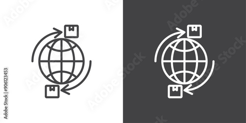 Import export icon vector logo set collection for web app ui
